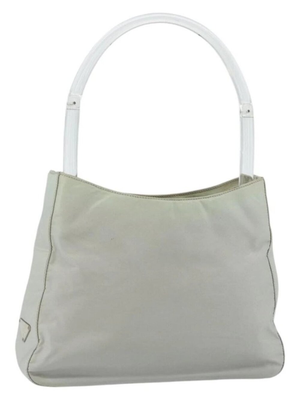 PRADA Hand Bag Nylon Baby Blue Clear Auth ti3873